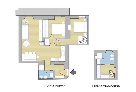 Pianta appartamento in vendita nel centro storico di Pietrasanta Cod 1343